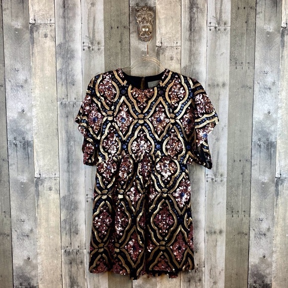 NWT By Anthropologie Amalia Sequined Tunic Dress Size XXS Petite - Picture 2 of 16